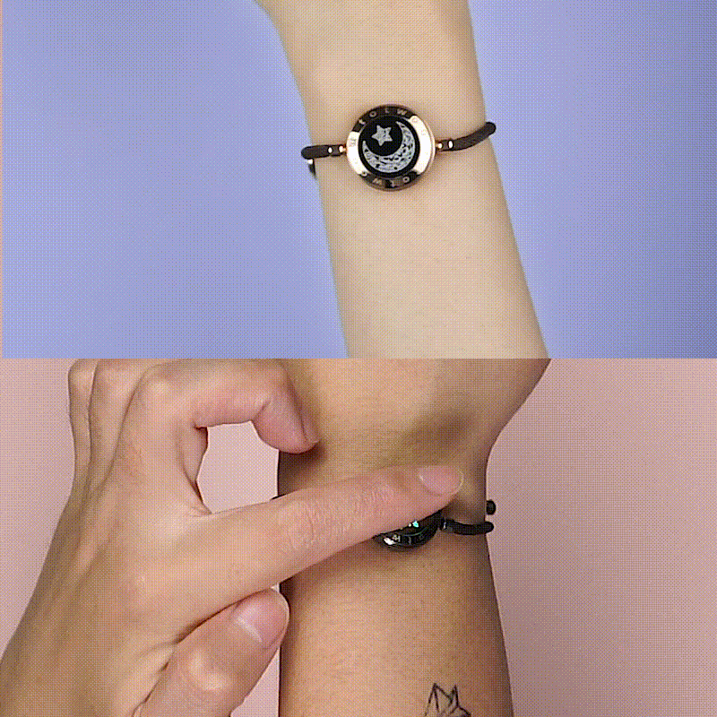 Sun & Moon Touch Bracelets with Milan Rope (Black+Brown)