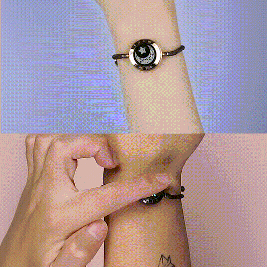 Sun & Moon Touch Bracelets with Milan Rope (Black+Brown)