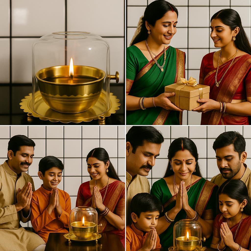 Shree Akhand Jyot Diya & Cover - Brass (पीतल) - Premium Quality ✅
