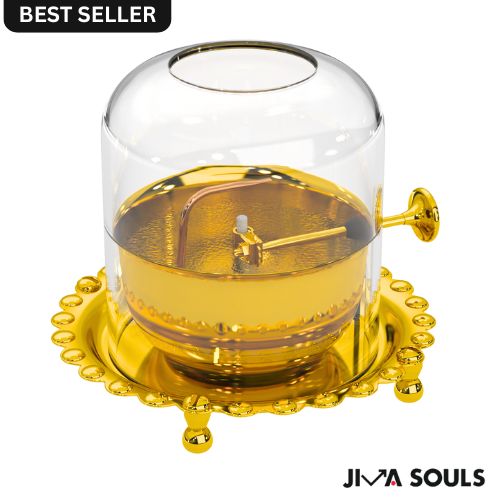 Shree Akhand Jyot Diya & Cover - Brass (पीतल) - Premium Quality ✅